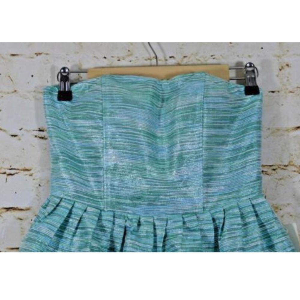 A. Drea Metallic Striped Skater Formal Dress - Picture 2 of 6